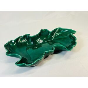 VTG Mid Century Green Leaf Centerpiece Claire Lerner Cali GL251 1950 Art Deco